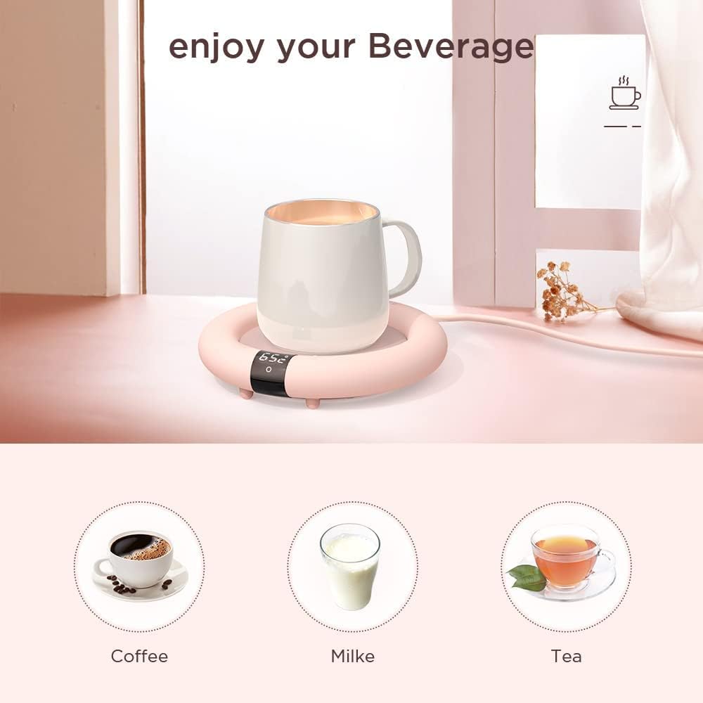 Coffee Mug Warmer， 2022 EasyAcc Coffee Warmer for Desk [with Silicon Cup Lid] Smart Mug Warmer Auto Shut Off， 3 Temp Setting to 167℉， Touch Switch， LED Display Cup Warmer for Office Home -Coffee Gift - Image 5